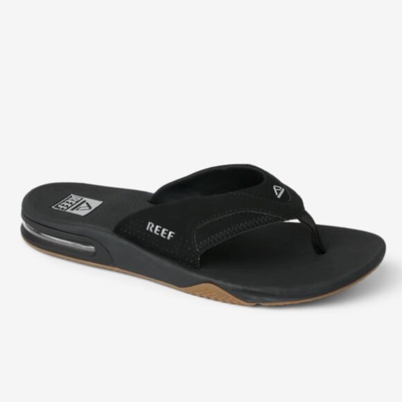 Reef Fanning US Men\'s Sandal - Black/Silver - size 12 \
